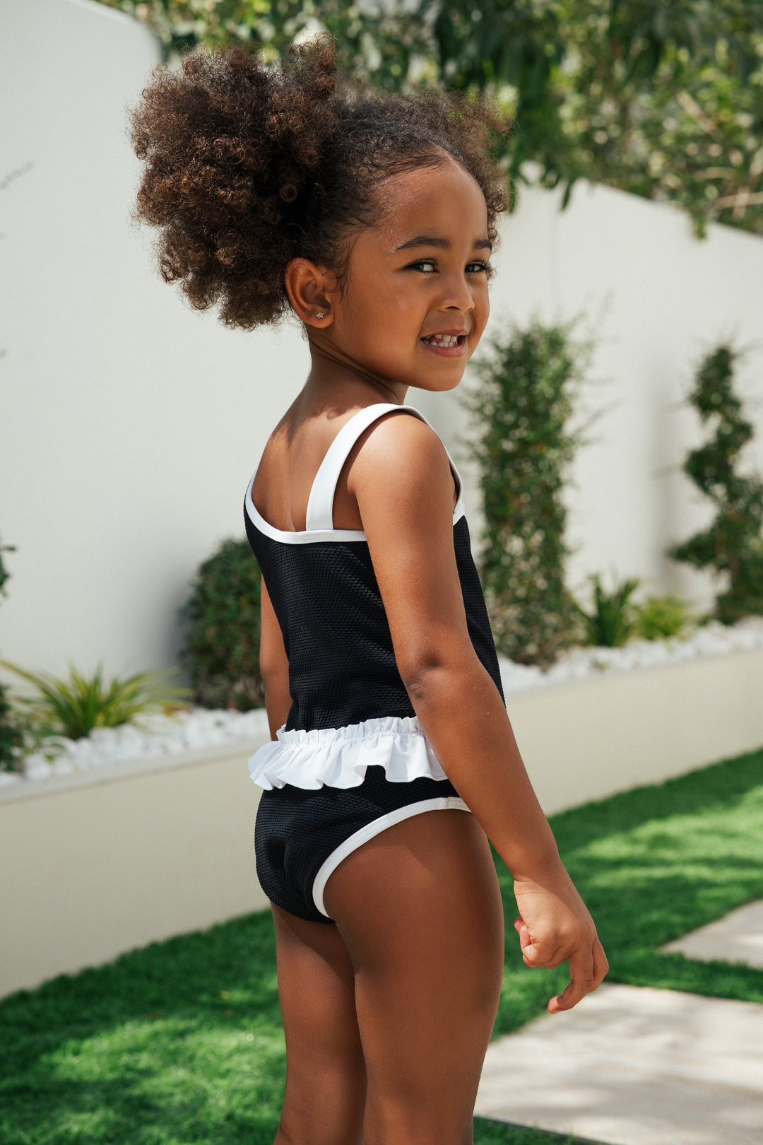 Lilou Black Girls' Swimsuit