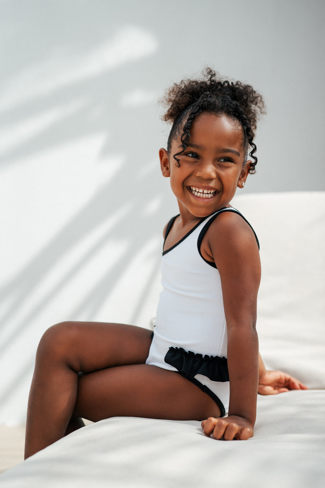 Lilou White Girls' Swimsuit