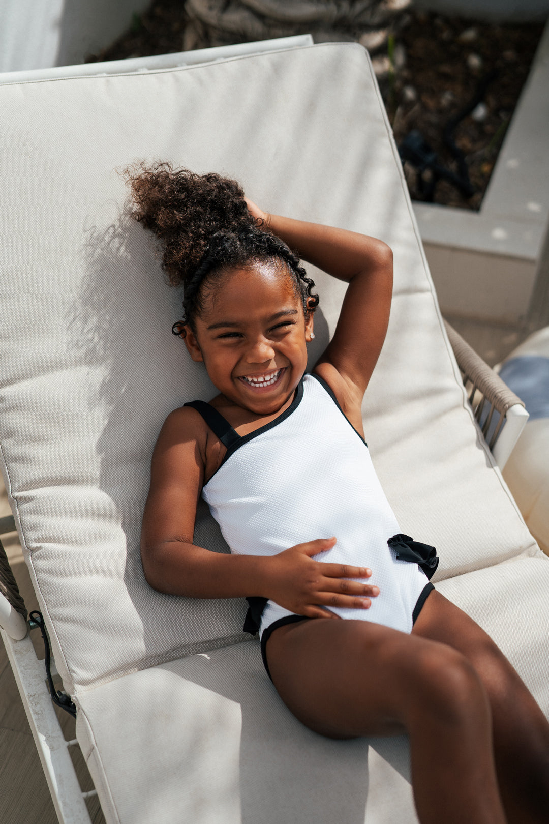 Lilou White Girls' Swimsuit