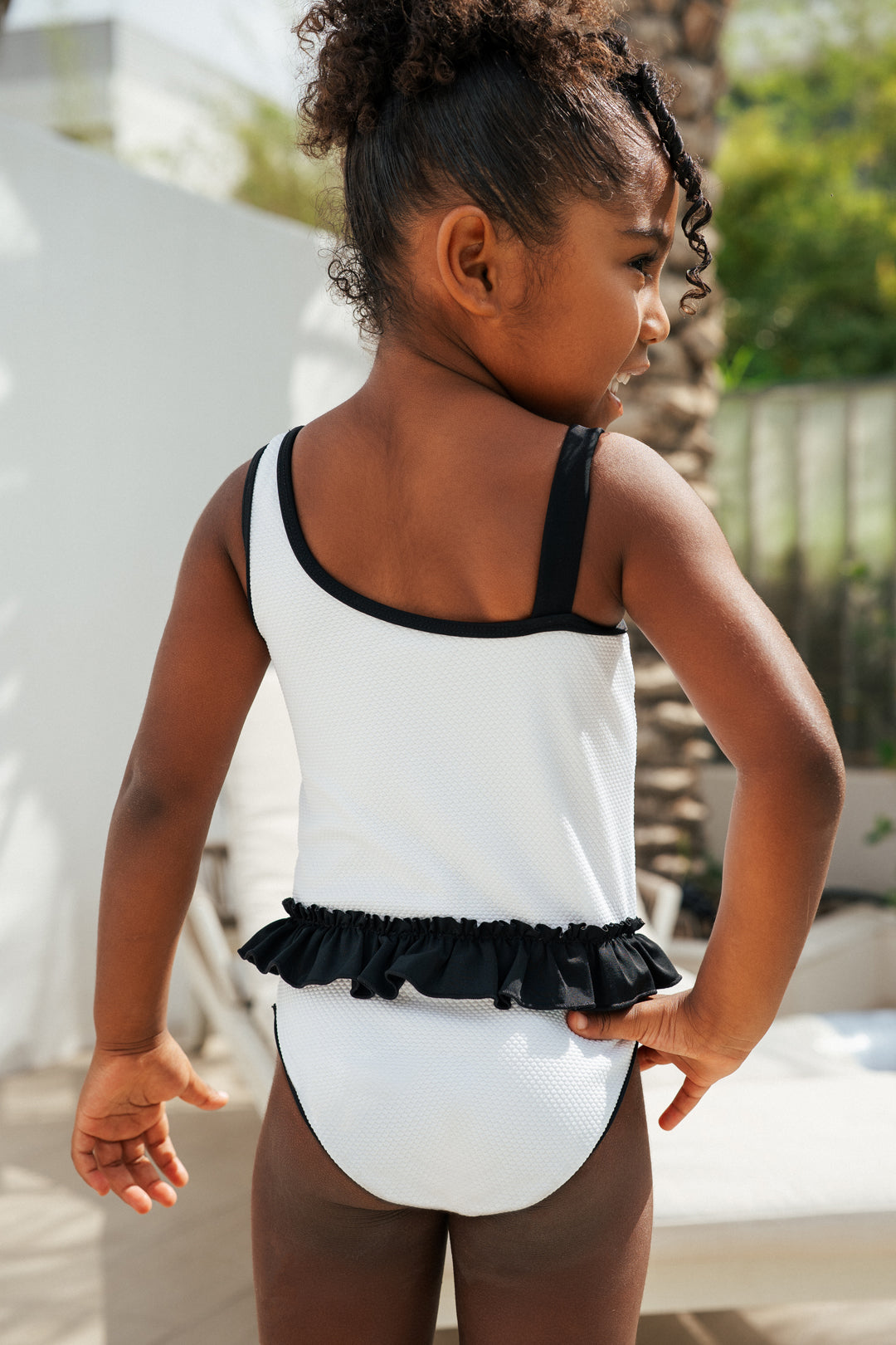 Lilou White Girls' Swimsuit