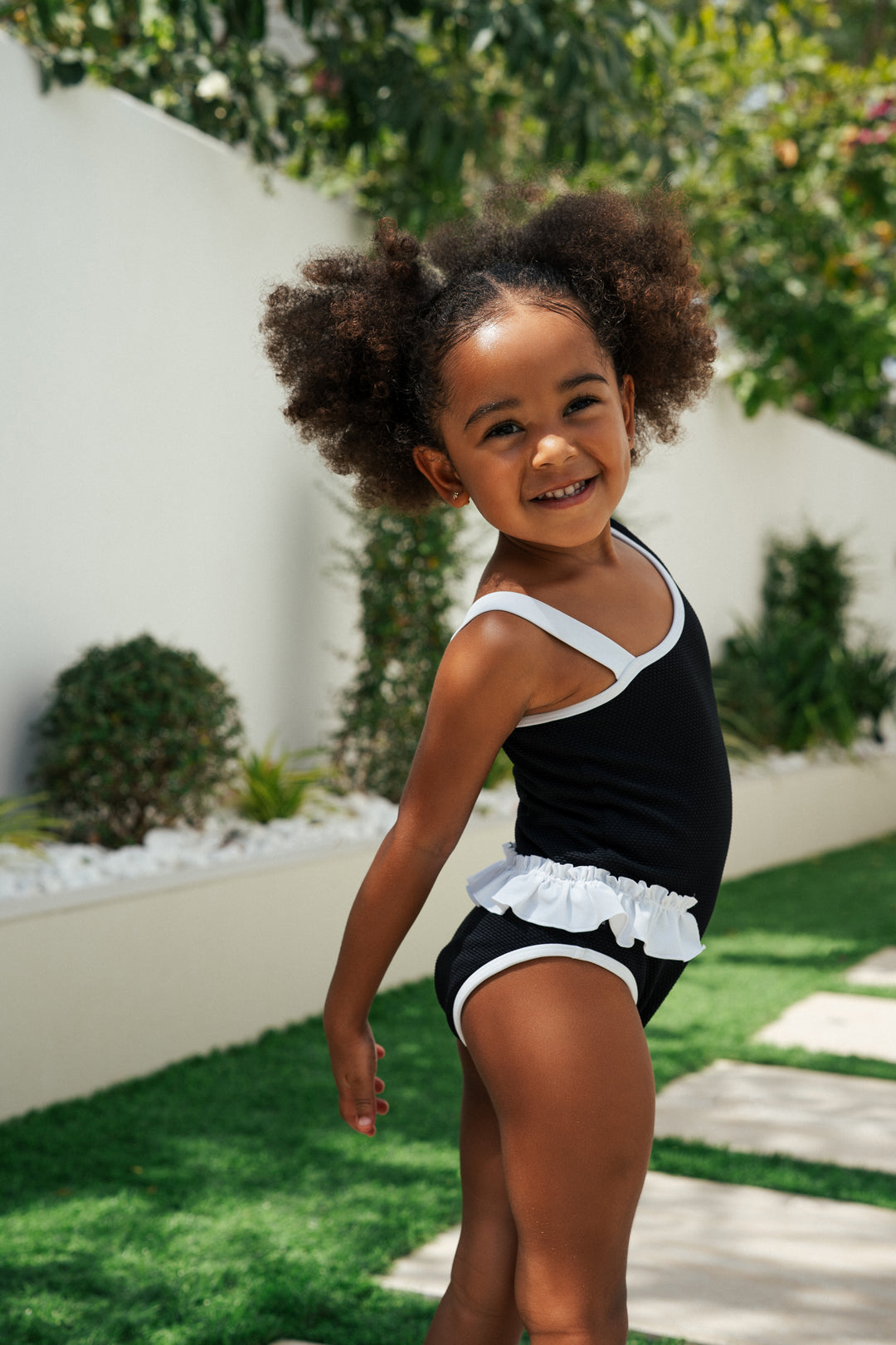 Lilou Black Girls' Swimsuit