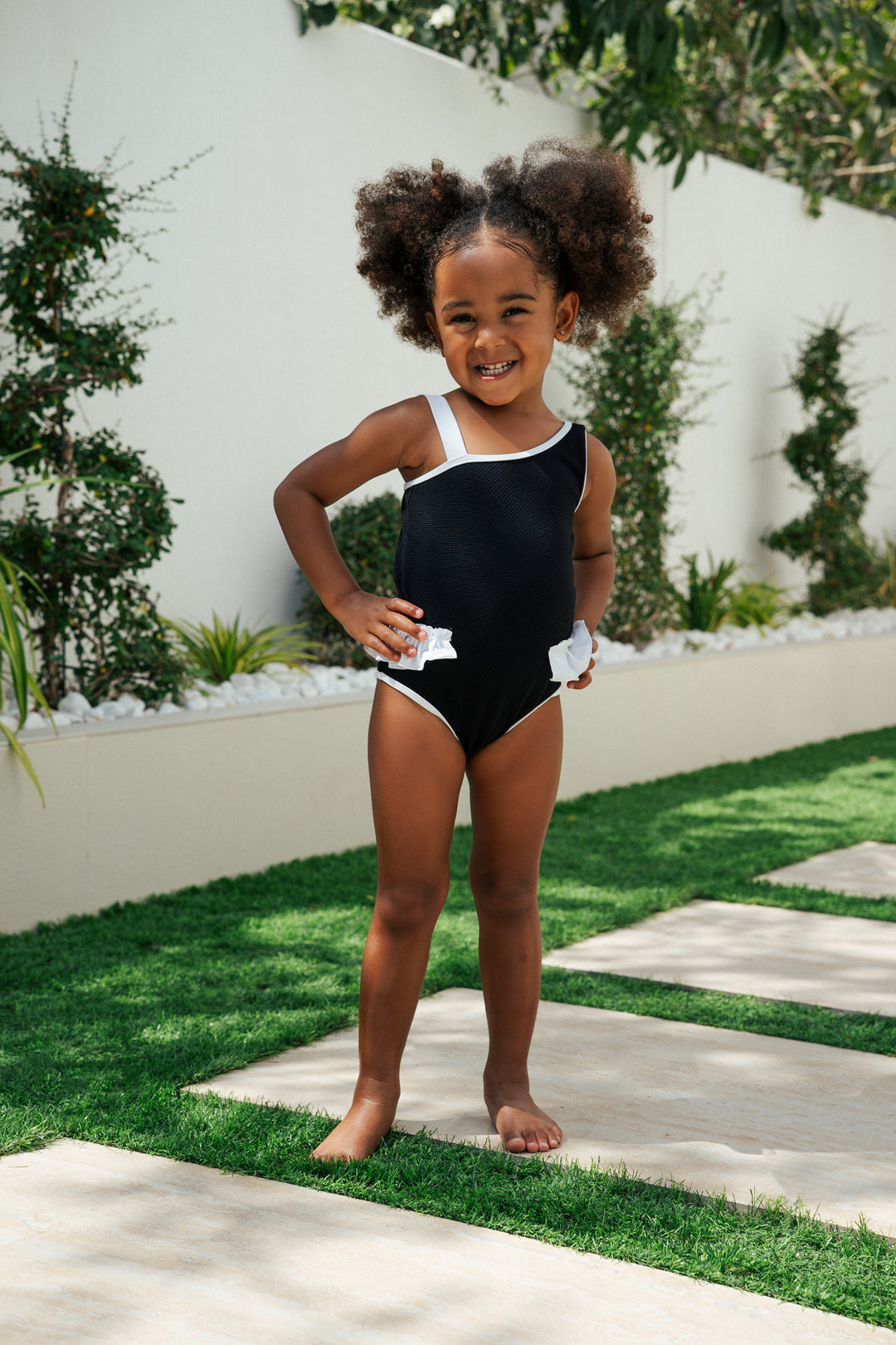 Lilou Black Girls' Swimsuit