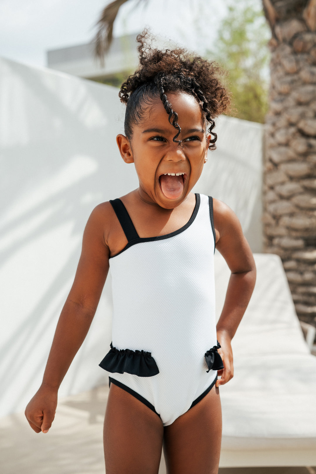 Lilou White Girls' Swimsuit